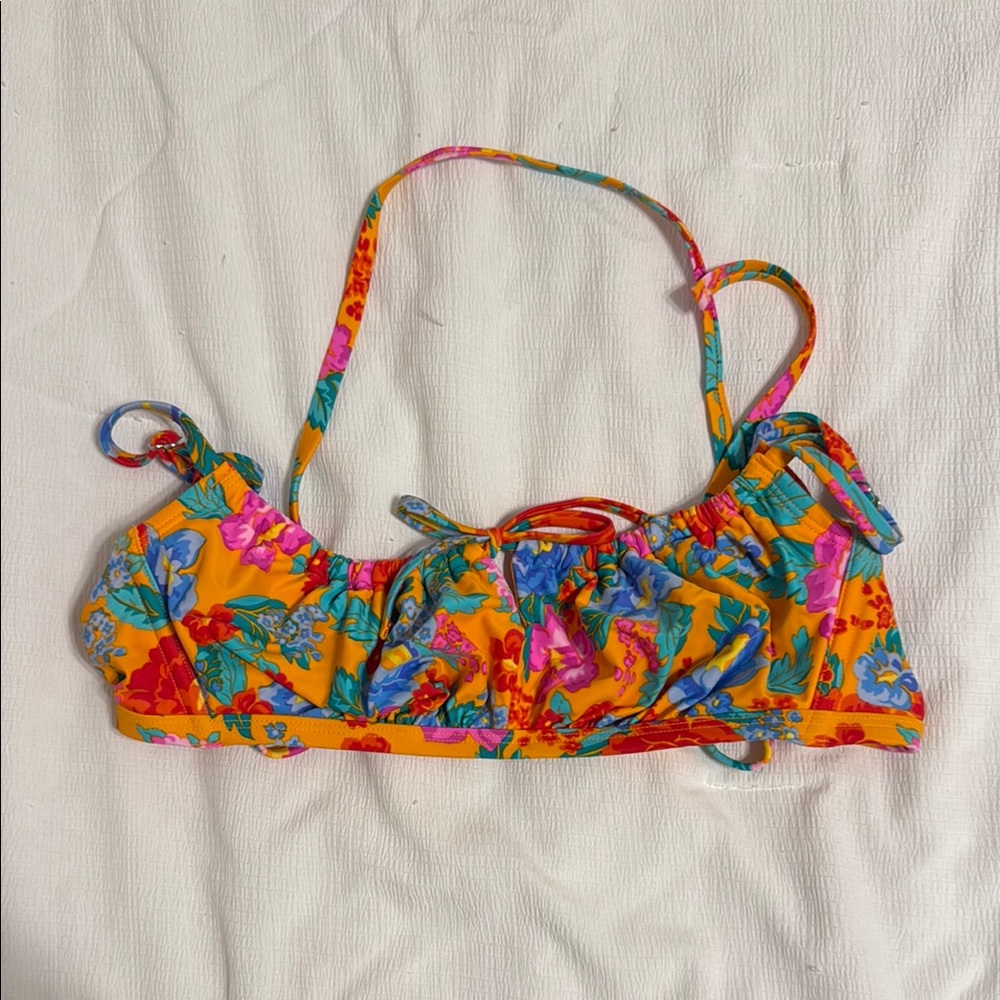 Target Floral Bikini Top - Orange and Blue